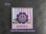 Nr. 673 Handgemaakte wenskaart hoera!, Ophalen of Verzenden, Nieuw, Overige thema's