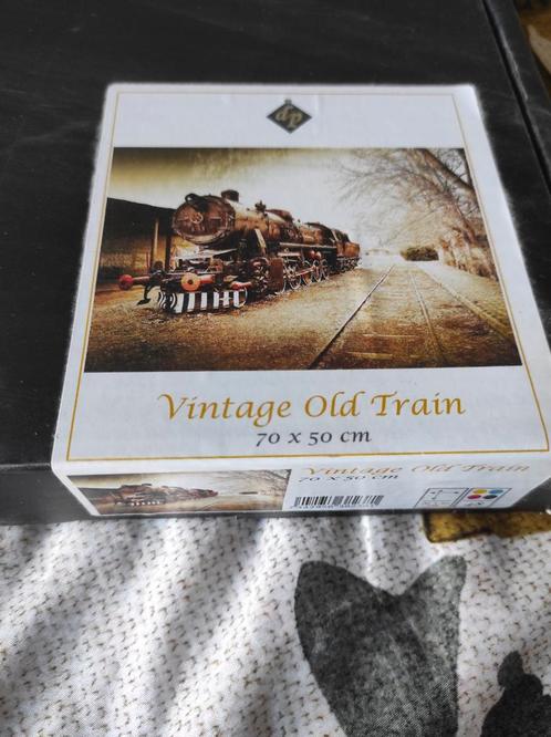Diamond Painting Vintage Trein - 70x50cm - Nieuw, Hobby en Vrije tijd, Overige Hobby en Vrije tijd, Nieuw, Ophalen of Verzenden