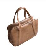 Vintage 50s Faux Skai Leer Mid Century Handtas Tas Retro, 40 tot 60 cm, Bruin, Minder dan 35 cm, Ophalen of Verzenden
