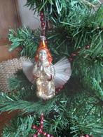 antieke glazen kerstbal engeltje met glasvezel vleugels, Diversen, Kerst, Ophalen of Verzenden, Gebruikt