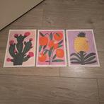 Vrolijke kleurrijke posters 3 stuks, Rechthoekig Staand, A4 of kleiner, Ophalen of Verzenden, Zo goed als nieuw