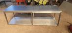 Rvs Werk Tafel, Ophalen, 200 cm of meer, Zo goed als nieuw, 200 cm of meer