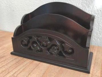 Houten brievenhouder vintage bureau organiser rekje bakje beschikbaar voor biedingen