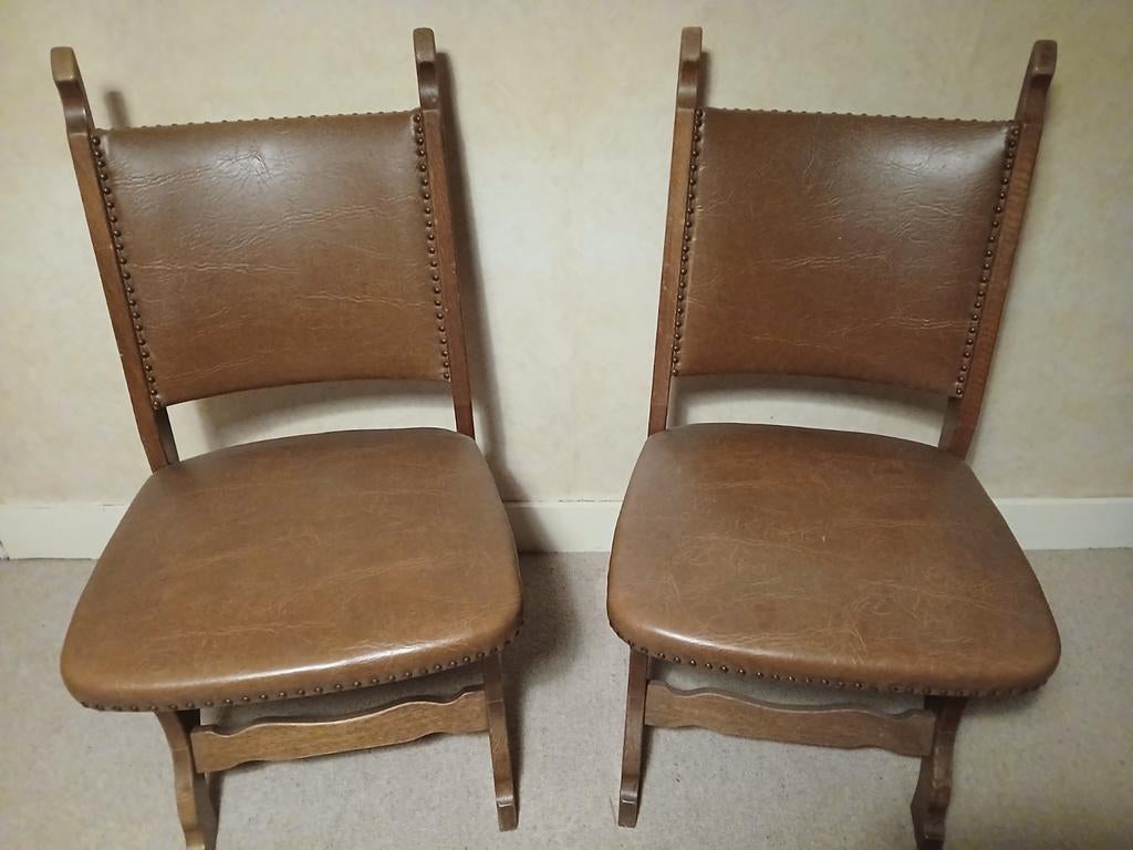 Vintage eetkamer stoelen., Antiek en Kunst, Ophalen