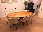 Ovale Mango Houten Eettafel - 200cm, Huis en Inrichting, Tafels | Eettafels, Ophalen, 100 tot 150 cm, Zo goed als nieuw, Vijf personen of meer