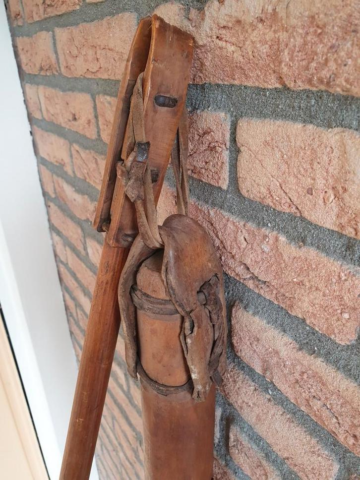 Antieke Vlegel van Hout en Leer, Antiek en Kunst, Antiek | Gereedschap en Instrumenten, Ophalen of Verzenden