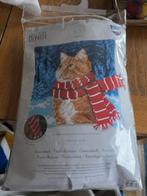 Vervaco Kruissteekkussen Kit - Kat met sjaal, Ophalen, Nieuw, Handborduren, Borduurpakket