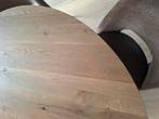 Massief eiken tafelblad zijkant afgeschuind 140cm, Huis en Inrichting, Tafelonderdelen, Ophalen, Rond, Zo goed als nieuw, 100 tot 150 cm