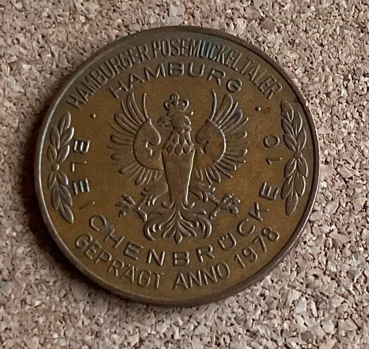 Penning - Posemuckel Hamburg 2 taler 1978, Postzegels en Munten, Penningen en Medailles, Overige materialen, Buitenland, Ophalen of Verzenden