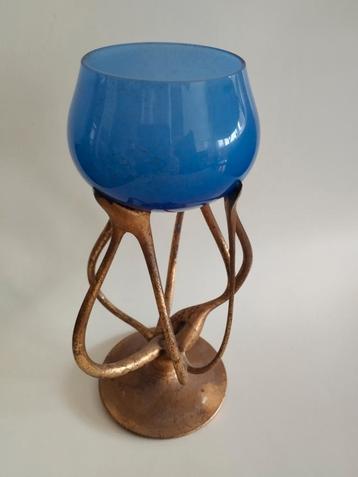 Jelly fish octopus vaasje blauw goud beschikbaar voor biedingen