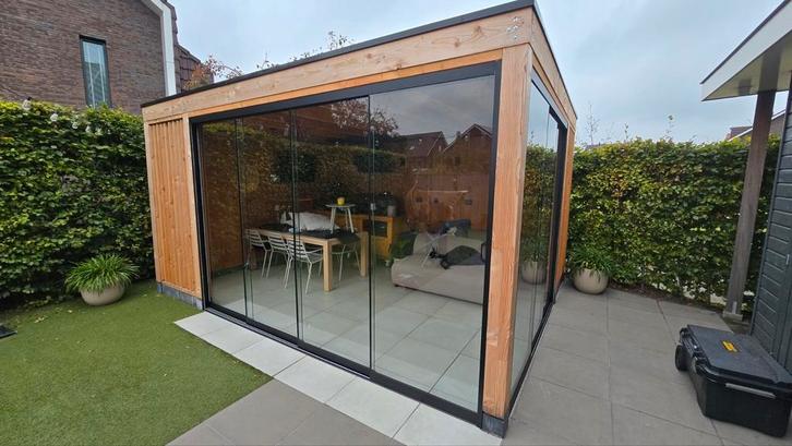 Glazenschuifwand, Tuin en Terras, Overkappingen, Zo goed als nieuw, Ophalen of Verzenden