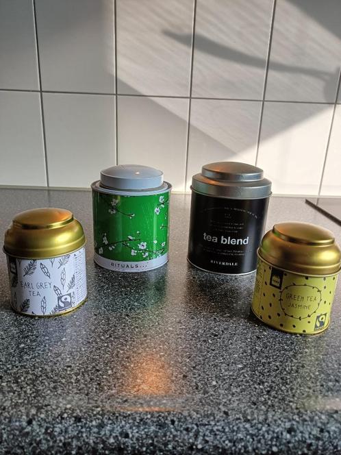4 Theeblikken + 1 gratis -  Rituals / HEMA / Riverdale, Verzamelen, Blikken, Zo goed als nieuw, Thee, Overige merken, Ophalen of Verzenden