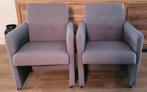 2 grijze fauteuils met wieltjes, Huis en Inrichting, Ophalen, Zo goed als nieuw, Minder dan 75 cm, 50 tot 75 cm