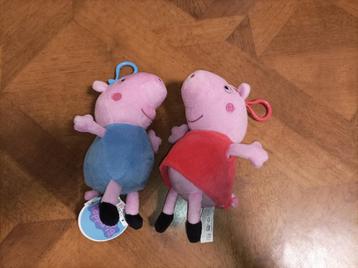 2 Peppa Pig knuffel sleutelhanger / tasje / portemonnee beschikbaar voor biedingen