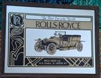 Antieke Rolls-Royce spiegel 65x50 cm originele houten lijst, Ophalen, Gebruikt, Reclamebord