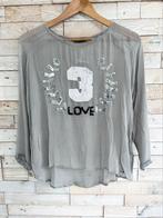 Sack’s voile blouse met pailletten grijs, maat 36 - NP 139,-, Ophalen of Verzenden, Nieuw, Maat 36 (S), Grijs