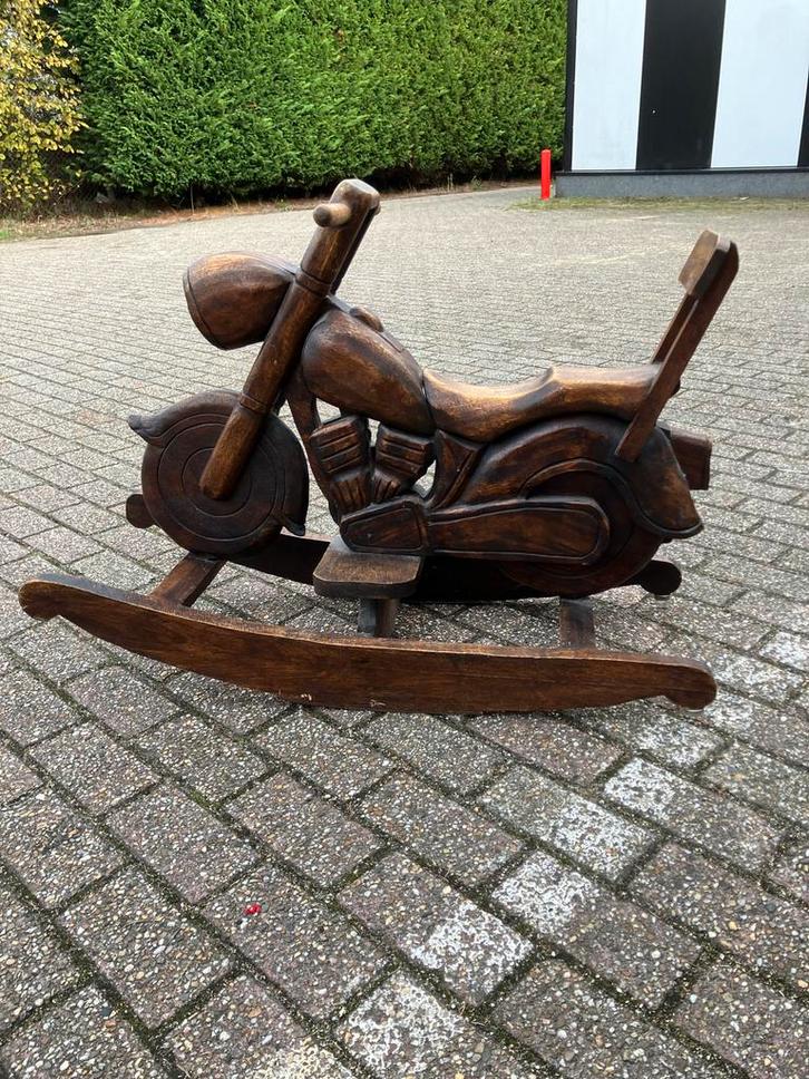 Houten Hobbelmotor, Kinderen en Baby's, Speelgoed | Hobbelfiguren, Zo goed als nieuw, Ophalen