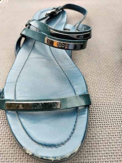 Tod's blauwe sandaaltjes mt 37, Kleding | Dames, Schoenen, Zo goed als nieuw, Sandalen of Muiltjes, Blauw, Verzenden