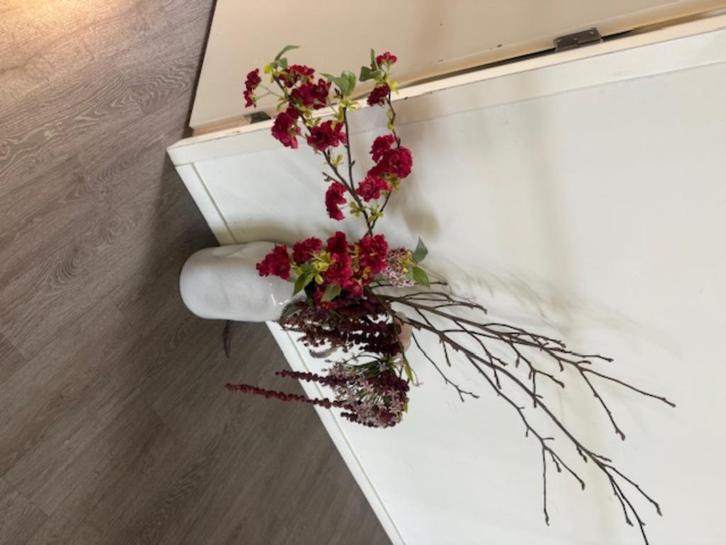 Prachtig droogbloemenstuk inclusief stevige keramieken vaas., Huis en Inrichting, Woonaccessoires | Vazen, Zo goed als nieuw, Overige kleuren