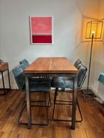 Stijlvolle bar-eettafel & 4 comfortabele bar-eetkamerstoelen, Huis en Inrichting, Ophalen, Gebruikt, 100 tot 150 cm, 50 tot 100 cm