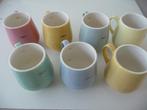 8 pastelkeurige DRINKBEKERS, Antiek en Kunst, Ophalen of Verzenden