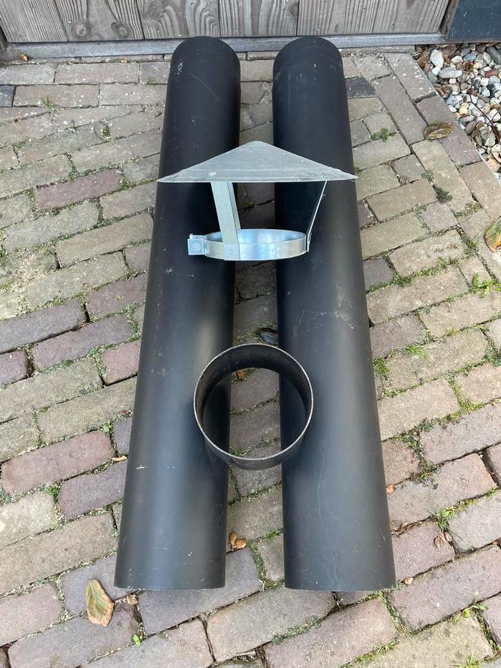 Kachelpijp set met toebehoren, Doe-het-zelf en Verbouw, Buizen en Afvoer, Zo goed als nieuw, Ophalen