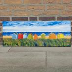 Schilderij zeezicht, huisjes, Ophalen of Verzenden