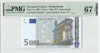 Netherlands 5 Euro 2002 Unc PMG 67 EPQ, Ophalen of Verzenden, Overige landen, 5 euro, Los biljet