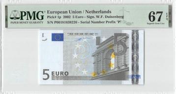 Netherlands 5 Euro 2002 Unc PMG 67 EPQ beschikbaar voor biedingen