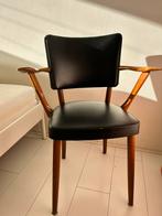 VINTAGE mid century arm chair black skai teak stylish, Huis en Inrichting, Stoelen, Ophalen, Gebruikt, Mid century, Zwart
