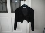 feestelijk doorschijnend zwart kort jasje smal devous o nous, Ophalen of Verzenden, Zo goed als nieuw, Maat 36 (S), Zwart