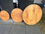 3 stuks Mango houten tafel bladen, Ophalen of Verzenden, Zo goed als nieuw, Rond, 100 tot 150 cm