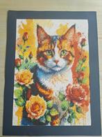 schilderij diamont painting lapjeskat met rozen, Minder dan 50 cm, Oorspronkelijke maker, Nieuw, Ophalen of Verzenden