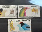 Vogel, Brazilië 1973 met plakker, Postzegels en Munten, Ophalen of Verzenden, Postfris, Dier of Natuur