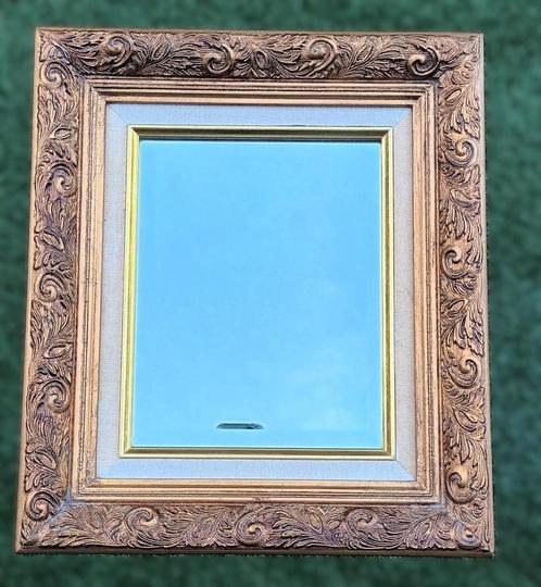 Vintage wandspiegel met vergulde lijst barokstijl., Antiek en Kunst, Antiek | Spiegels, Minder dan 50 cm, Minder dan 100 cm, Rechthoekig