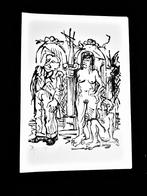 Anton (Toon) Jansen (1937–2008) – Mensen, 1970 Houtsnede, Antiek en Kunst, Ophalen of Verzenden