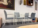 4 Nieuw Bert Plantagie Rumba Eetkamerstoel Blauw stof Wit, Wit, Nieuw, Ophalen of Verzenden, Vier