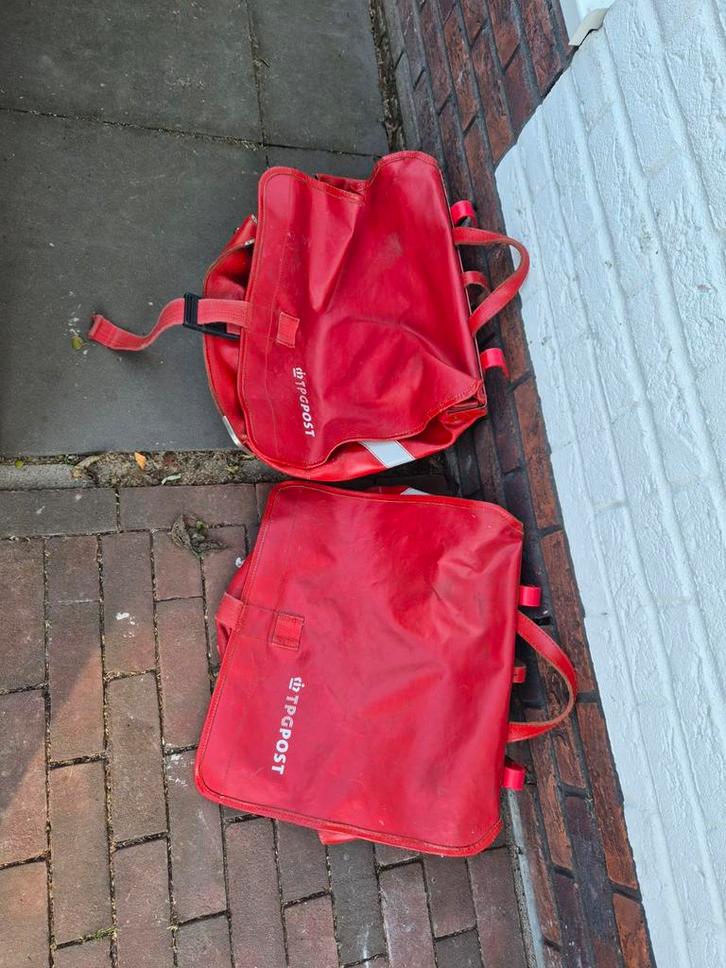 2 PTT Post Fietstassen - Vintage, Fietsen en Brommers, Fietsonderdelen, Gebruikt, Algemeen, Overige typen, Ophalen of Verzenden