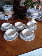 5 aardewerk grote kop met schotel saks motief, Ophalen of Verzenden