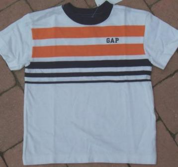 GAP t-shirt wit/oranje maat 104 *NIEUW* (3971)  beschikbaar voor biedingen