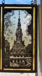 oud glas-in-lood De Waagtoren Alkmaar van C.B. Cor Reisma, Antiek en Kunst, Ophalen of Verzenden