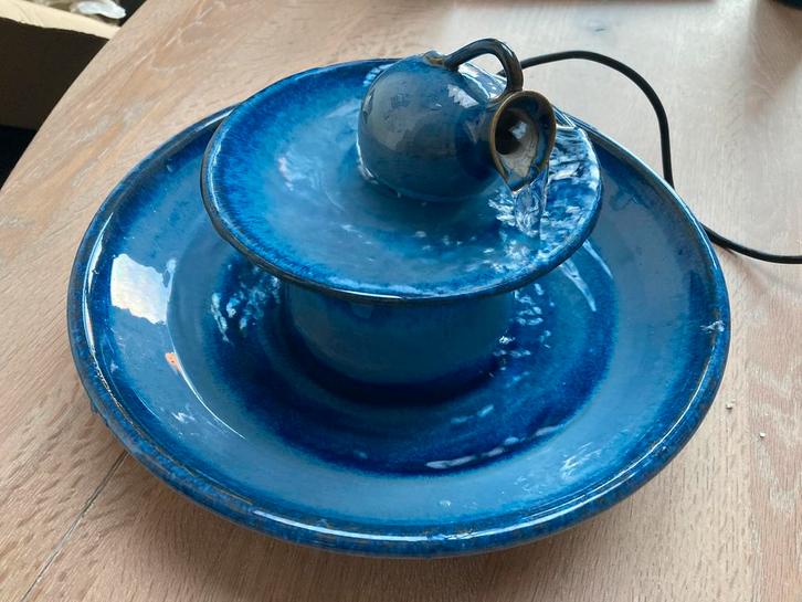 Nieuw; handgemaakt blauwe kamerfontein keramiek (zie omschr), Huis en Inrichting, Woonaccessoires | Overige, Nieuw, Ophalen of Verzenden