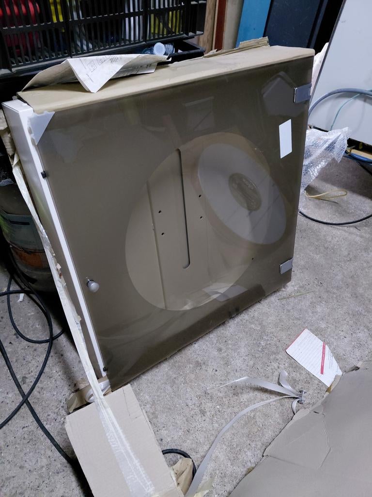 Brandslang kast met glazen deur en rvs haspel, Huis en Inrichting, Brandblussers en Brandkasten, Ophalen, Nieuw