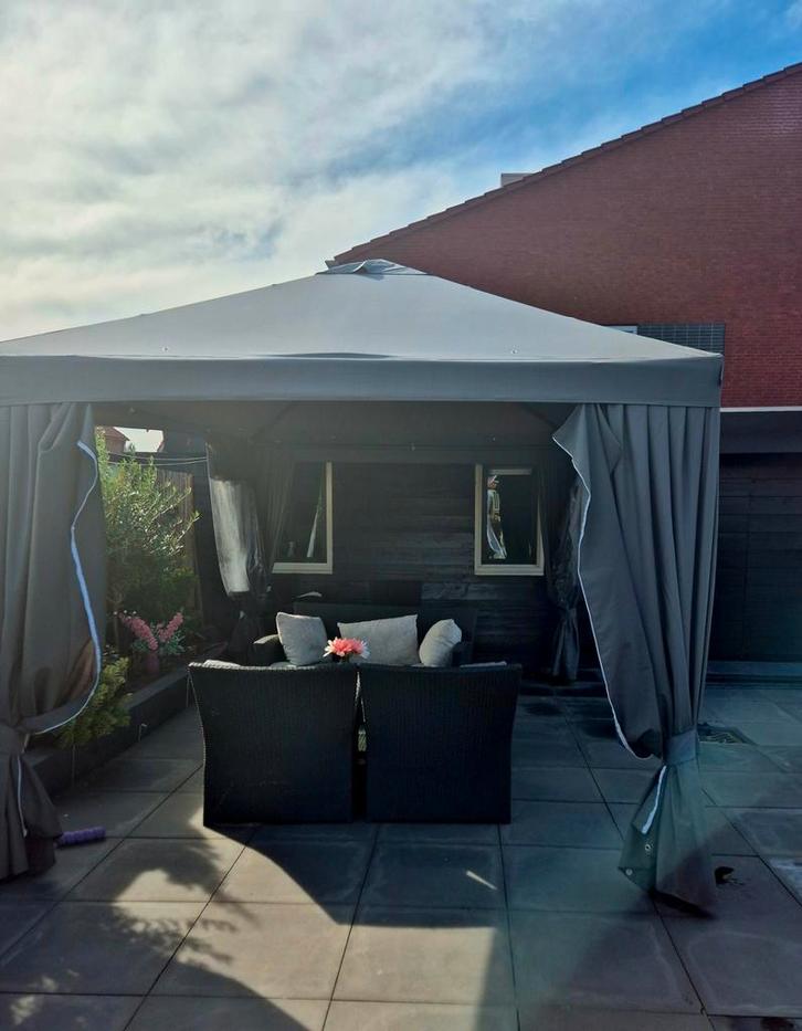 Loungeset + Partytent 3x4m met zijwand, Tuin en Terras, Overkappingen, Veranda, Ophalen of Verzenden