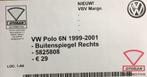 vw polo 6n 1999 2001 buitenspiegel spiegel rechts elekt. nie, Auto-onderdelen, Spiegels, Ophalen of Verzenden, Nieuw, Volkswagen