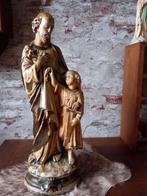 Antiek brocante heiligenbeeld Jozef en Jezus  €45, Antiek en Kunst, Ophalen of Verzenden