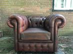 Schaapsleren chesterfield, Ophalen of Verzenden, Zo goed als nieuw, 75 tot 100 cm