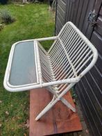 Vintage rotan bijzettafel lectuurbak., Ophalen
