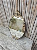 Vintage - Wandspiegel - Kuifspiegel - Gietijzer - Ovaal -*, Ophalen of Verzenden, Ovaal, Minder dan 50 cm, Minder dan 100 cm