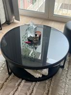 FRÖTORP Salontafel, antraciet marmerpatroon/zwart glas, Huis en Inrichting, Tafels | Salontafels, Ophalen, 50 tot 100 cm, Rond